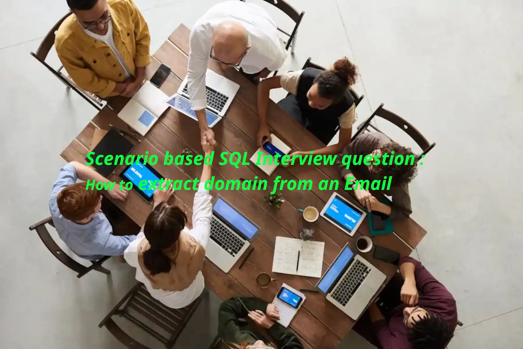 Scenario based SQL interview question how to extract domain from an email by Abhilasha
